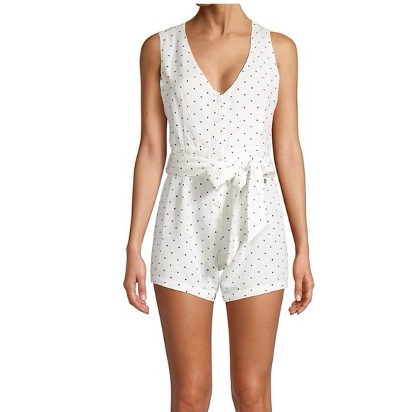 Rails Pants - Rails Polka Dot Romper – White Button Front – Size S